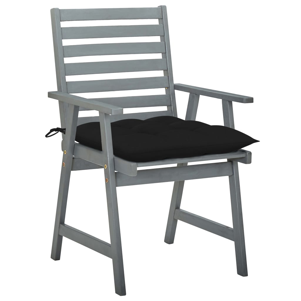 vidaXL Tuinstoelen 3 st met kussens massief acaciahout
