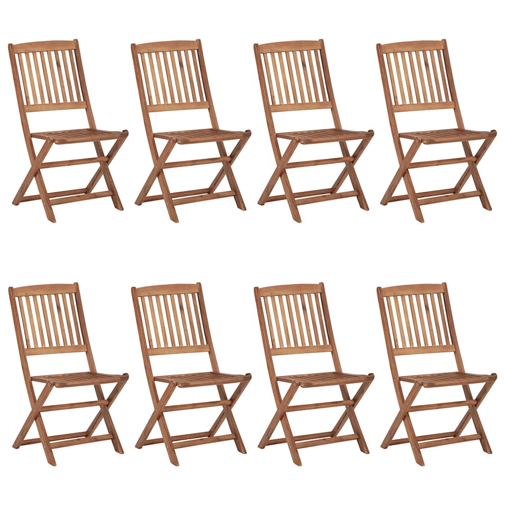 vidaXL Tuinstoelen 8 st inklapbaar met kussens massief acaciahout