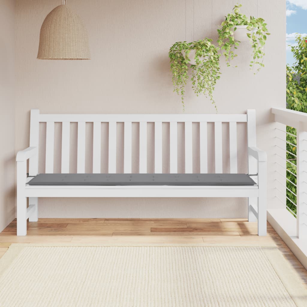 VidaXL Tuinbankkussen 200x50x3 cm oxford stof grijs