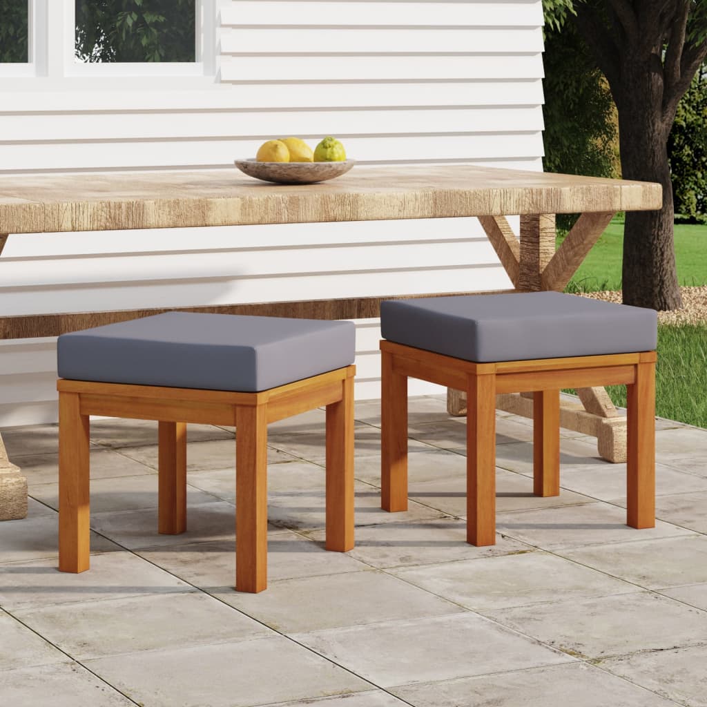 VidaXL Tuinkrukjes 2 st met kussens 40x40x42 cm massief acaciahout