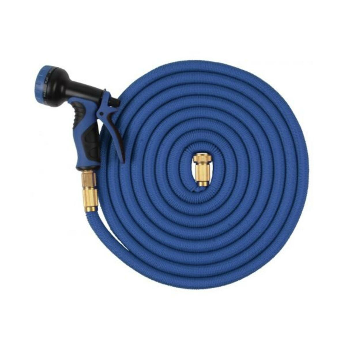 Merkloos Flexibele/uitrekbare tuinslang - 5-15 meter - met sproeikop - tuinbewatering -