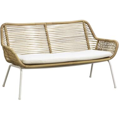 Leen Bakker Bank Grand 2-zits - wicker naturel - 78x150x73 cm