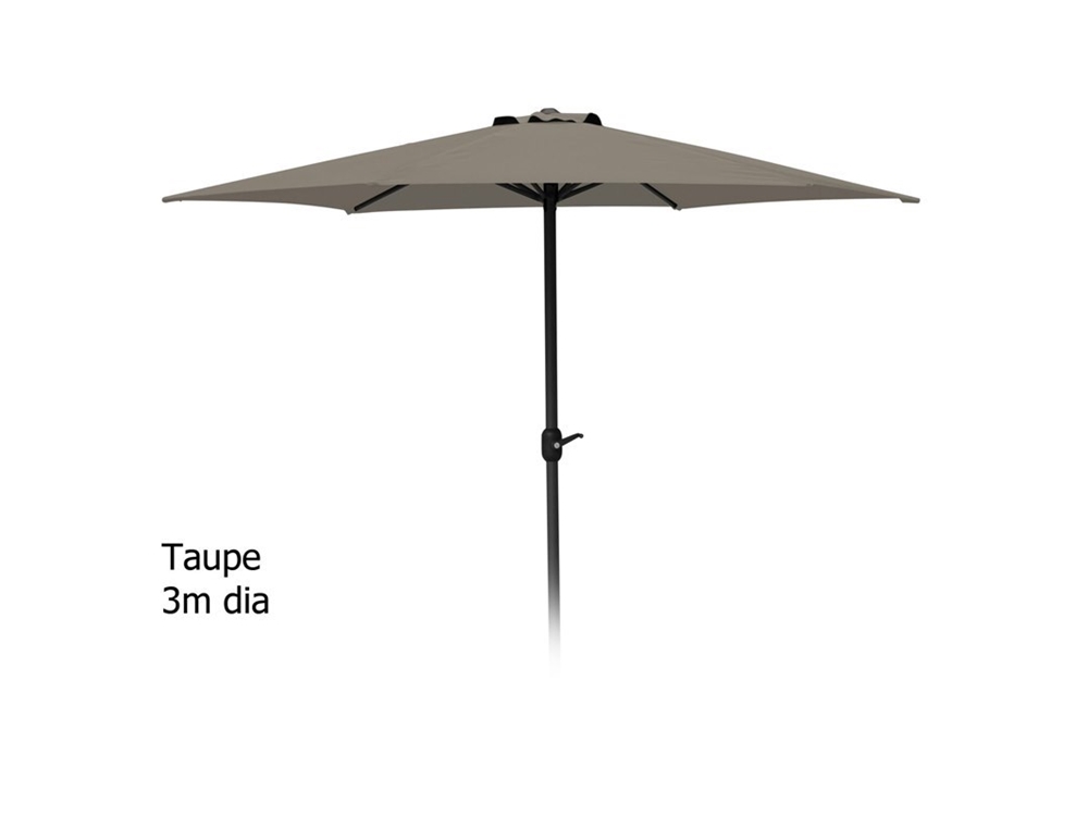 Pro Garden Parasol 3 Meter Met Draaimechanisme Taupe