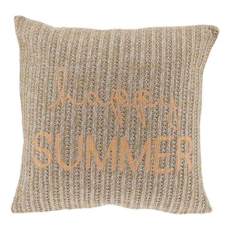 Kussen happy summer 45 x 45 cm apricot