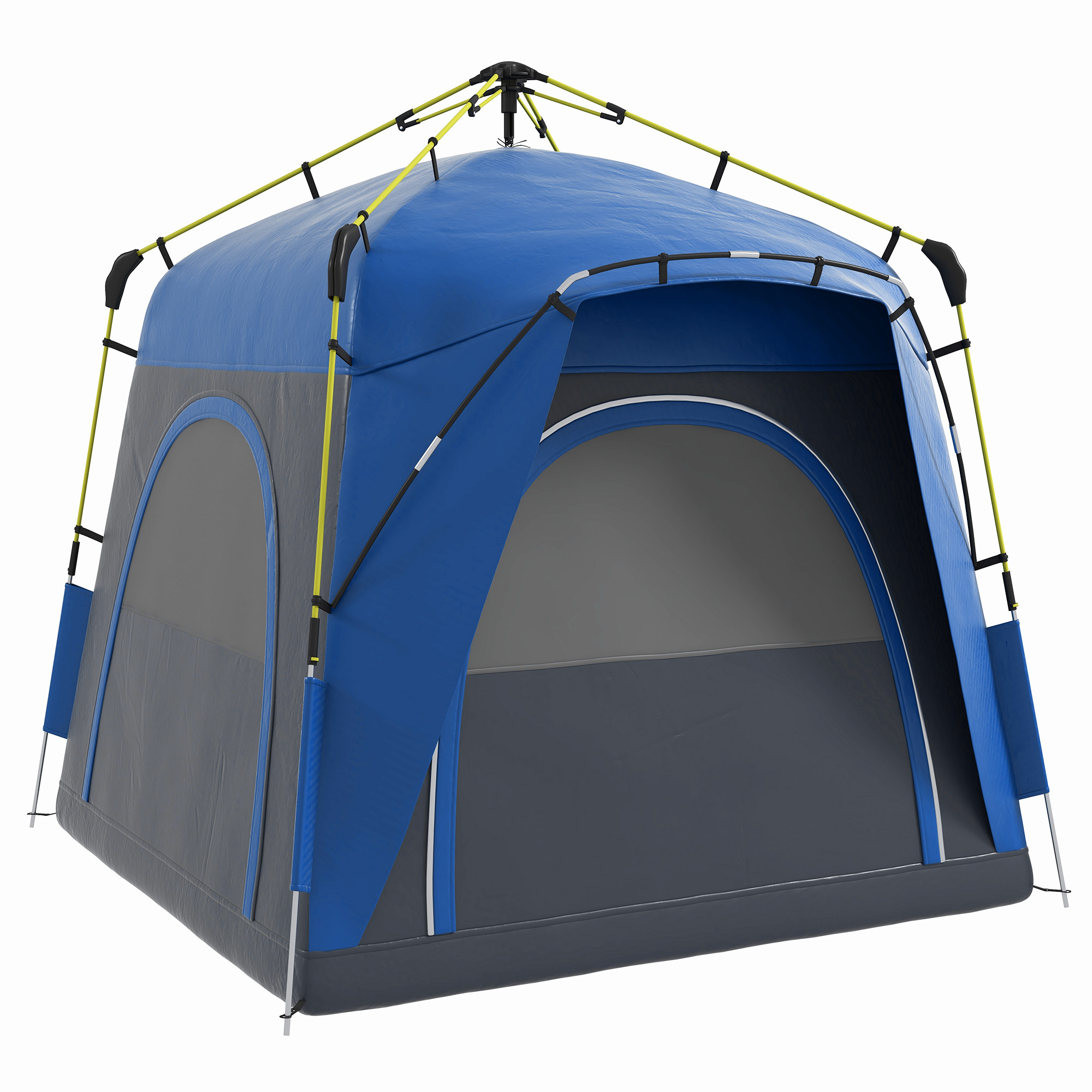 Outsunny Pop-up Koepeltent voor 4 Personen - Licht, Stabiel, Waterdicht UV 50+ met Deurramen, Grondzeil