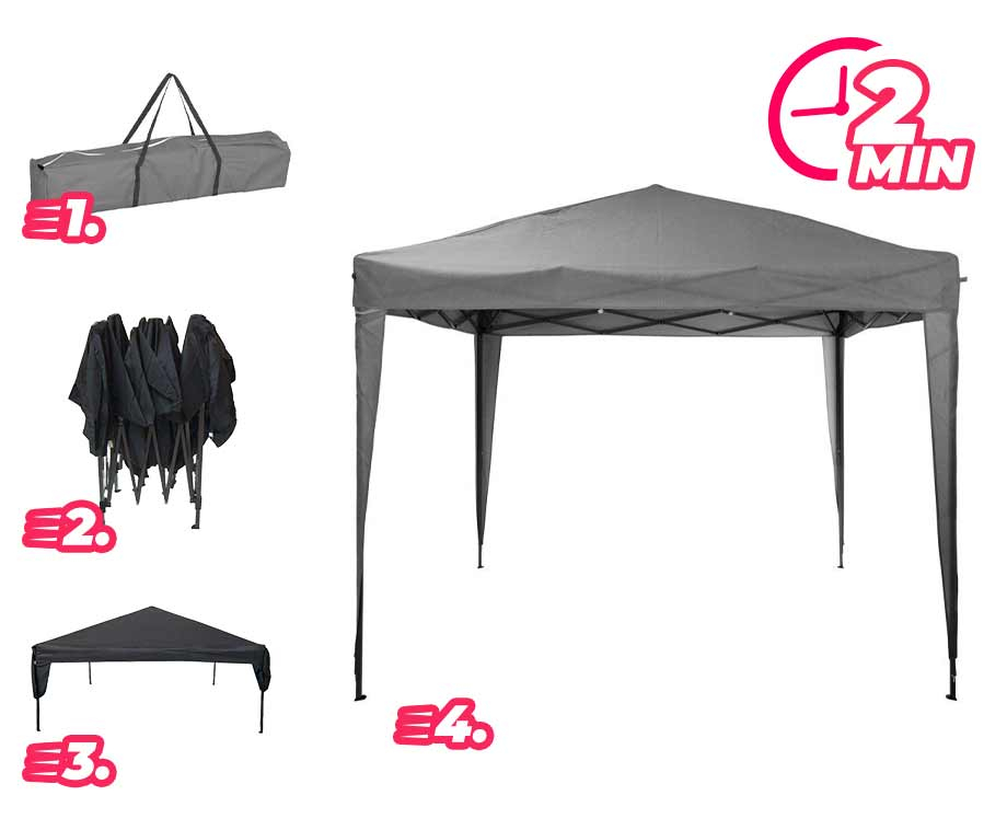Merkloos Partytent Vouwbaar 300xh250cm