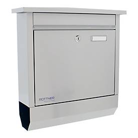 Rottner Lettero Inox brievenbus, postrol, roestvrij staal