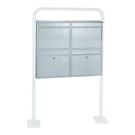 Rottner brievenbussysteem, met 4 brievenbussen, zonder onderstel, H 635 x B 720 x D 125 mm, roestvrij staal