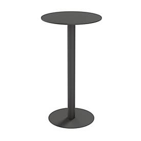 Meet_by_Paperflow Paperflow buitentafel Cross, rond, schijfvoet, ⌀ 600 x H 1100 mm, zwart/matzwart