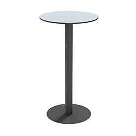 Meet_by_Paperflow Paperflow buitentafel Cross, rond, plaatvoet, ⌀ 600 x H 1100 mm, grijs/matzwart