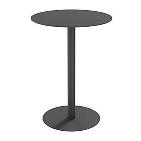 Meet_by_Paperflow Paperflow buitentafel Cross, rond, schijfvoet, ⌀ 800 x H 1100 mm, zwart/matzwart