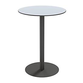 Meet_by_Paperflow Paperflow buitentafel Cross, rond, plaatvoet, ⌀ 800 x H 1100 mm, grijs/matzwart
