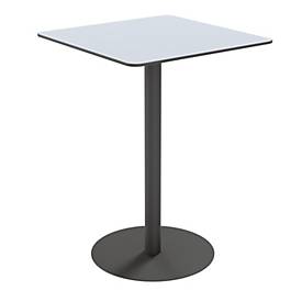 Meet_by_Paperflow Paperflow buitentafel Cross, vierkant, plaatvoet, B 800 x D 800 x H 1100 mm, grijs/matzwart