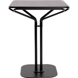 Meet_by_Paperflow Meet by Paperflow bistrotafel, stalen frame met metalen blad, met onderstel, B 600 x D 600 x H 750 mm, zwart