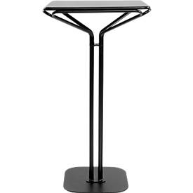 Meet_by_Paperflow Meet by Paperflow Bistro hoge tafel, stalen frame met metalen blad, met onderstel, B 600 x D 600 x H 1100 mm, zwart