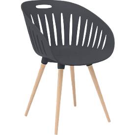 Topstar Buitenstoel  T2023, 2 stuks, ergonomische kunststof kuip, poten in- en uitzwenkbaar, antraciet