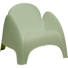 Meet_by_Paperflow Fauteuil DUMBO - polypropeen - met geïntegreerde armleuningen - stapelbaar tot 4 stuks - groen - set van 4 stuks