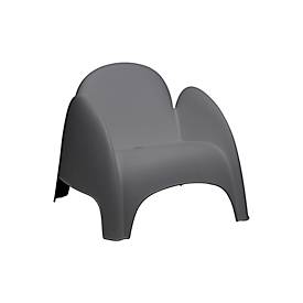 Meet_by_Paperflow Fauteuil DUMBO - polypropeen - met geïntegreerde armleuningen - stapelbaar tot 4 stuks - antraciet - set van 4 stuks