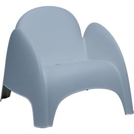 Meet_by_Paperflow Fauteuil DUMBO - polypropeen - met geïntegreerde armleuningen - stapelbaar tot 4 stuks - blauw - set van 4 stuks
