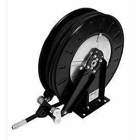 Cemo Slanghaspel , plaatstaal, gelakt, voor olie, open, met scharnierarm, 1/2 IG/AG, max. 60 bar, slanglengte 15m, Ø 15 mm