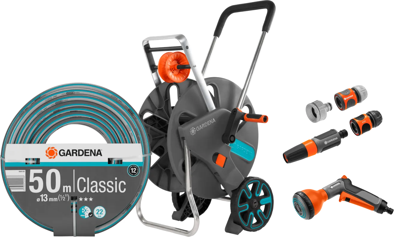 Gardena Classic 1/2 50 Meter CleverRoll L Easy Classic Broespakket