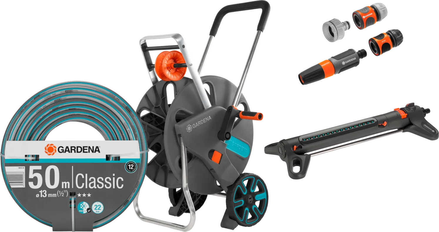 Gardena Classic 1/2 50 Meter CleverRoll L Easy Medium Sproeierpakket