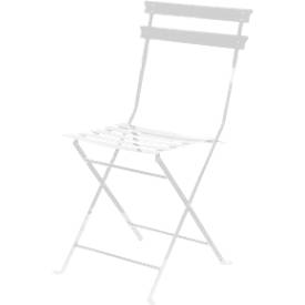 Meet_by_Paperflow Outdoor klapstoel meet van Paperflow EDEN, zonder armleuningen, UV-behandeld, B 380 x D 335 x H 440 mm, gegalvaniseerd staal, wit-wit, 2 stuks