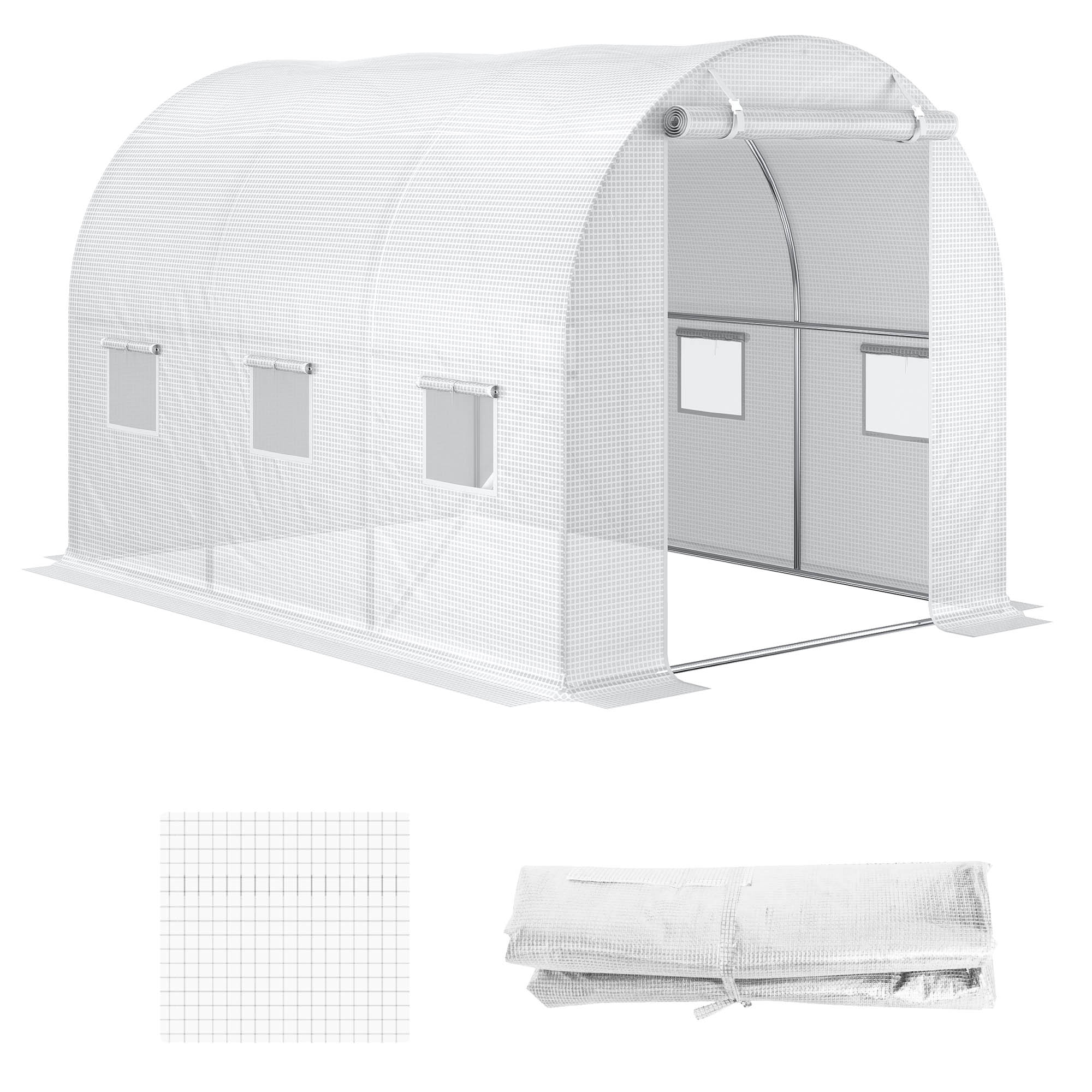 Outsunny transparante kasafdekking, weerbestendig, UV-bescherming, eenvoudig te installeren, 300 x 200 x 200 cm, perfect voor tuin | Aosom.nl