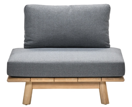 Garden impressions Lunar lounge fauteuil acacia white wash/rope dark grey/mystic grey - 