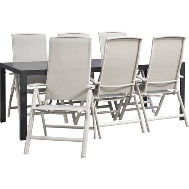 Leen Bakker Tuinset Savoie Cannes - zandkleur - 7-delig - 215 cm