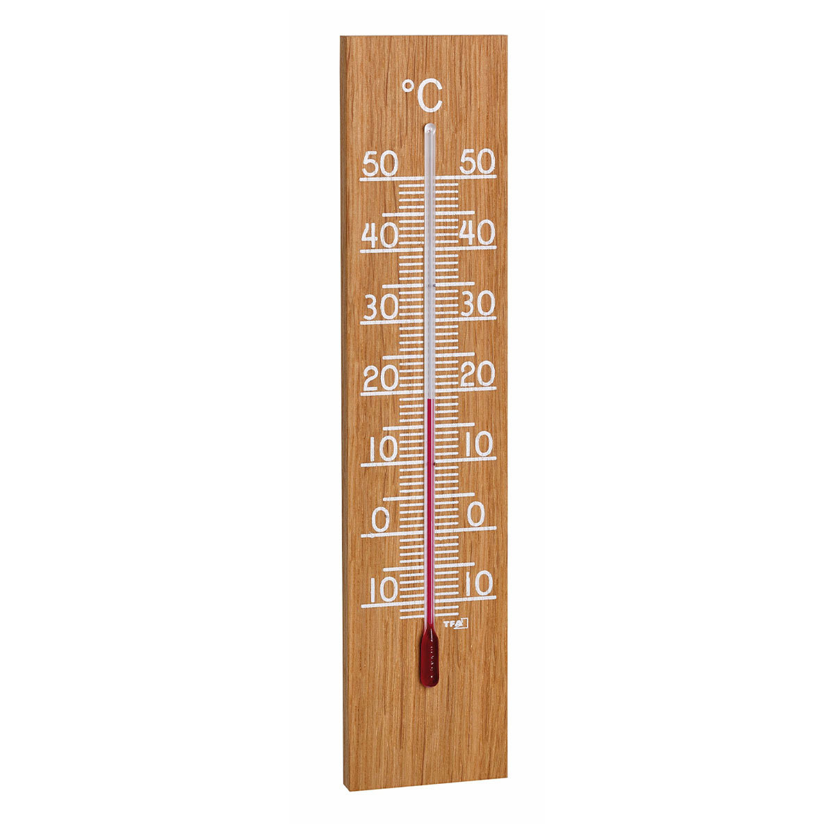 TFA Dostmann TFA Binnen Thermometer - analoog - eikenhout - naturel - 20 x 5 cm - binnen -