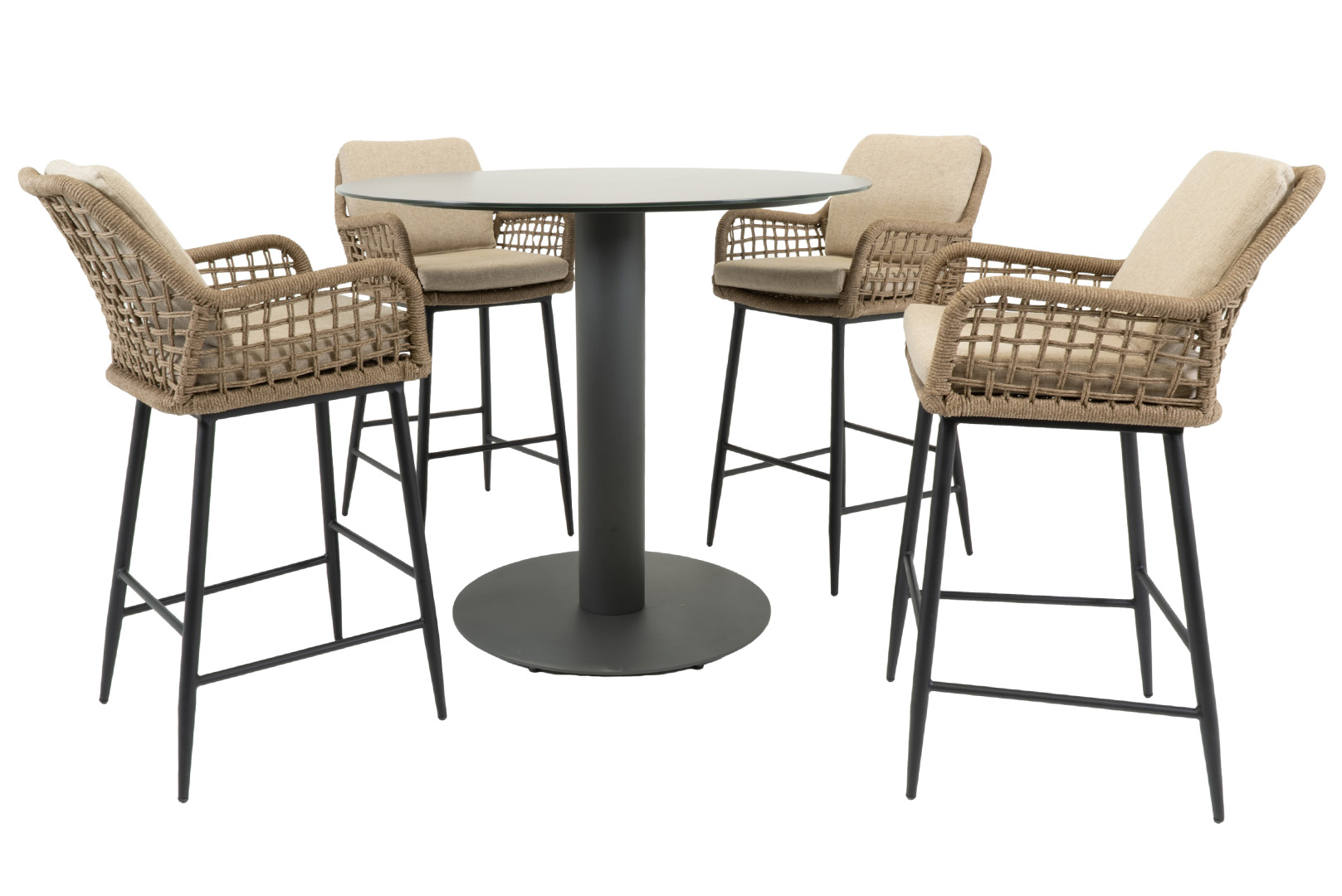 Relax Barset Madrid Tripoli 5-delig Keramiek Ø120 cm