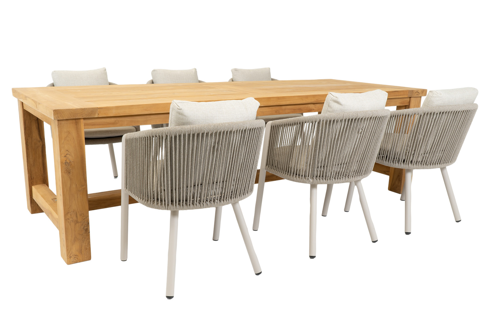 Relax Diningset Maro Perpignan 7-delig Natural Teak 260 x 100 cm