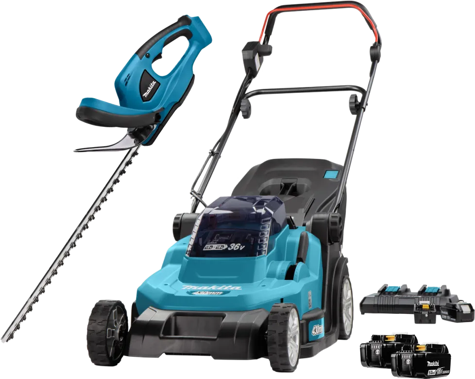 Makita DLM432PT incl. 5,0 Ah Accu (2x) +  DUH523Z + 5,0 Ah 18V Accu (2x)