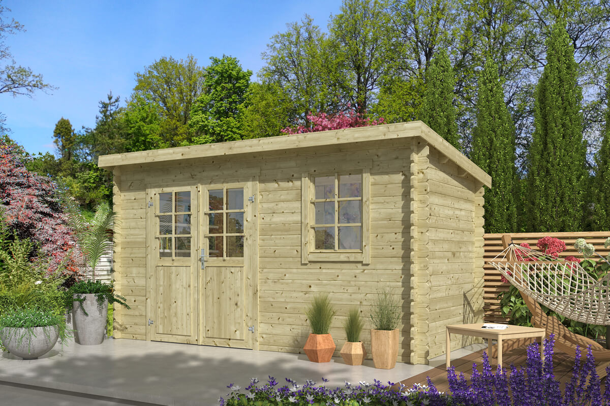 Outdoor Life Products | Tuinhuis Amira 380 x 175 | Geïmpregneerd | Olijfgroen