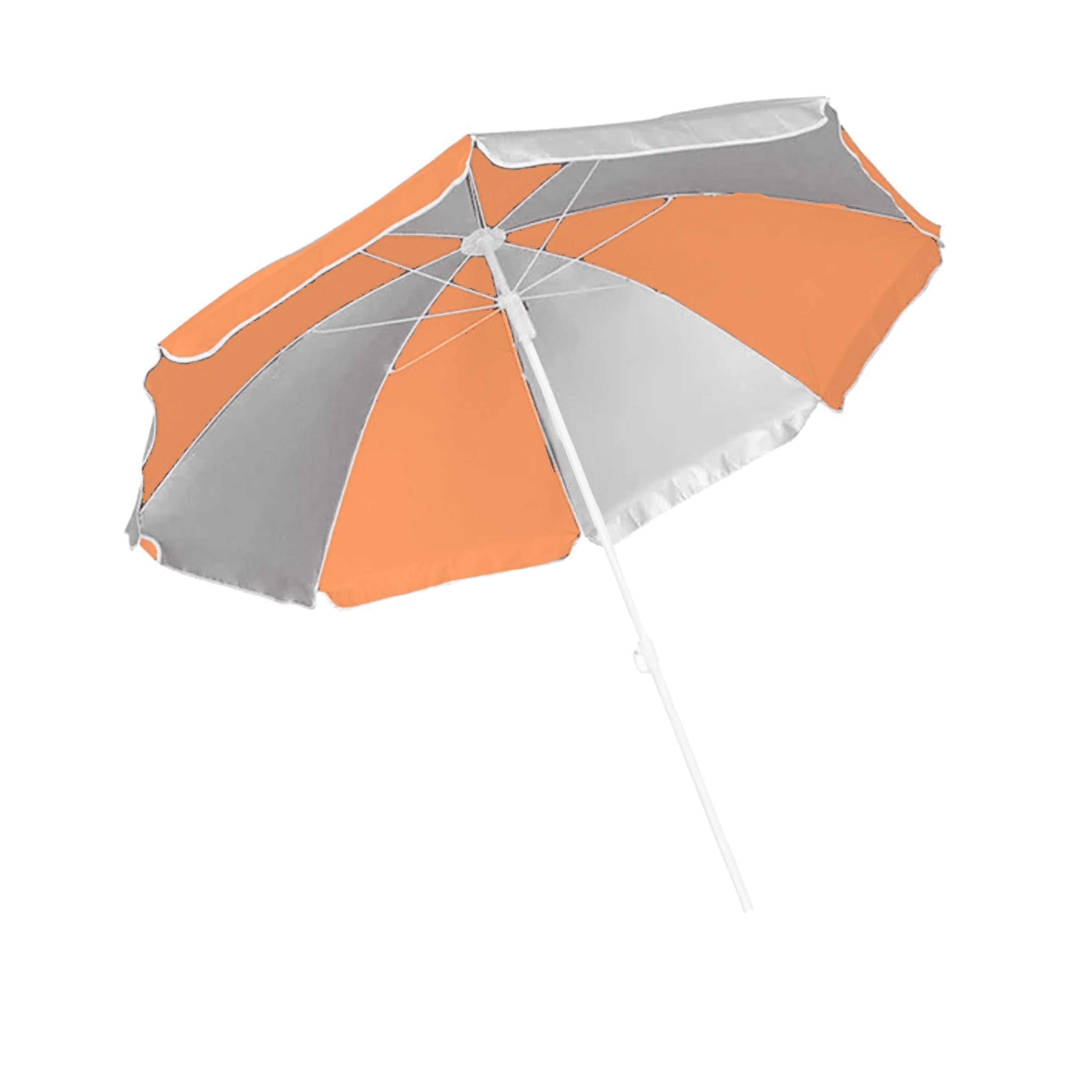 Merkloos Parasol - oranje/wit - D120 cm - UV-bescherming - incl. draagtas -