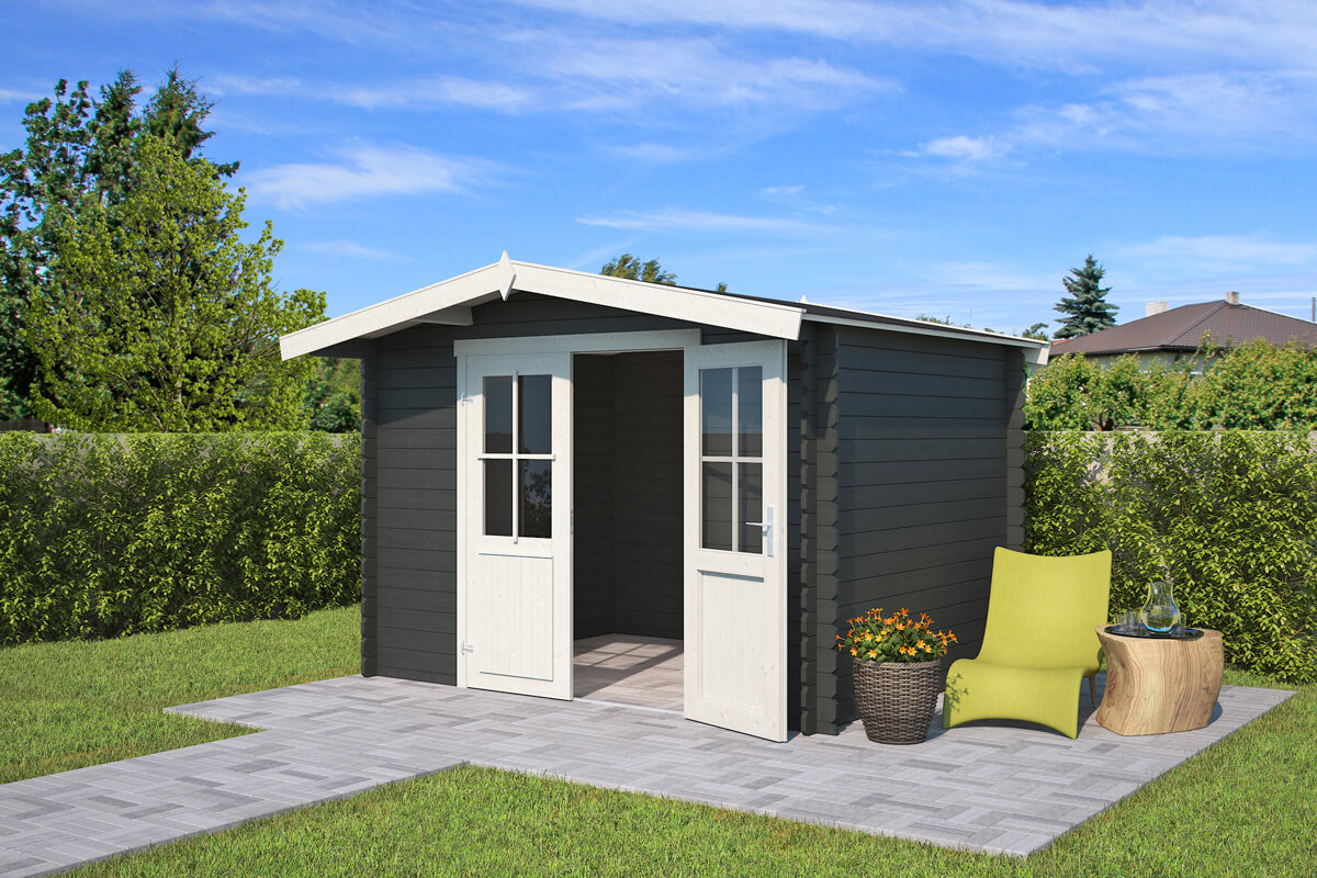 Outdoor Life Products | Tuinhuis Baltimore 292 x 230 | Gecoat | Carbon Grey-Wit