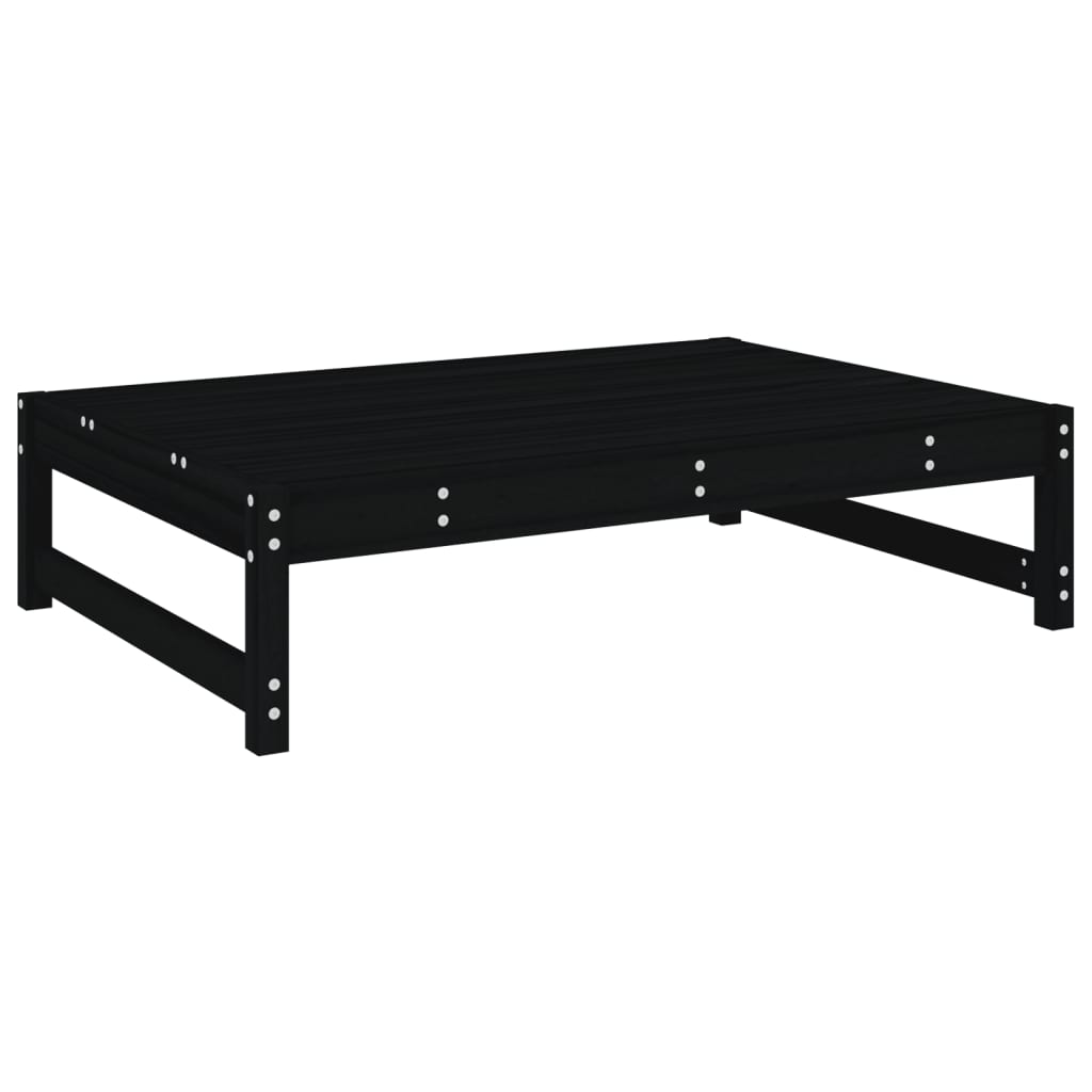 vidaXL Tuinvoetenbank 120x80 cm massief grenenhout zwart
