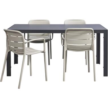 Leen Bakker Tuinset Savoie Nice - zand - 5-delig - 160 cm