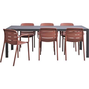 Leen Bakker Tuinset Savoie Nice - terracotta - 7-delig - 215 cm