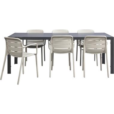 Leen Bakker Tuinset Savoie Nice - zand - 7-delig - 215 cm