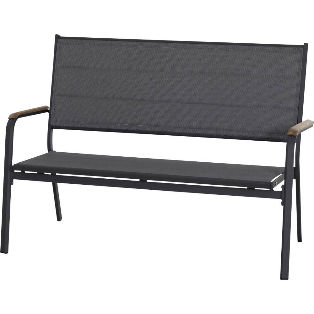 Siena Garden N40082 Tuinbank Aluminium, Teakhout Antraciet (mat), Grijs, Natuur