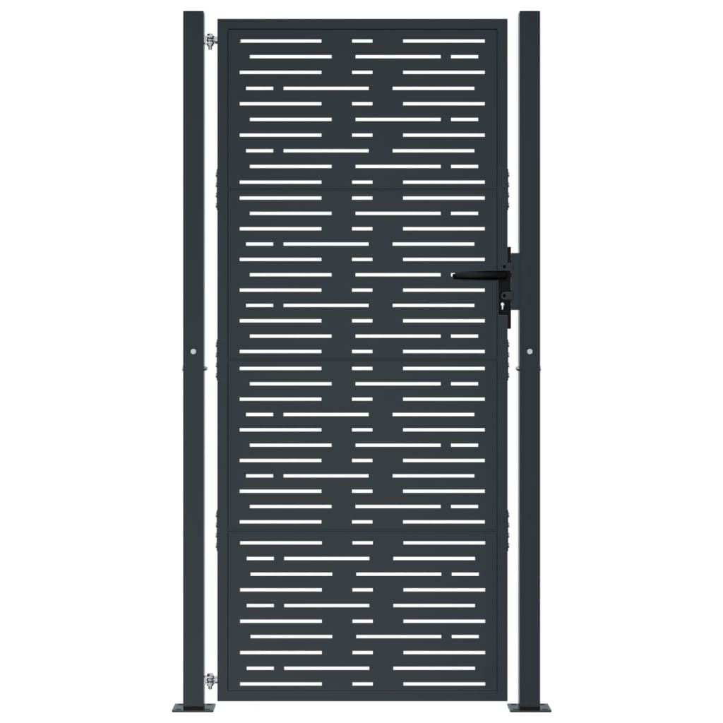 vidaXL Poort 105x205 cm met vierkant staal antracietkleurig
