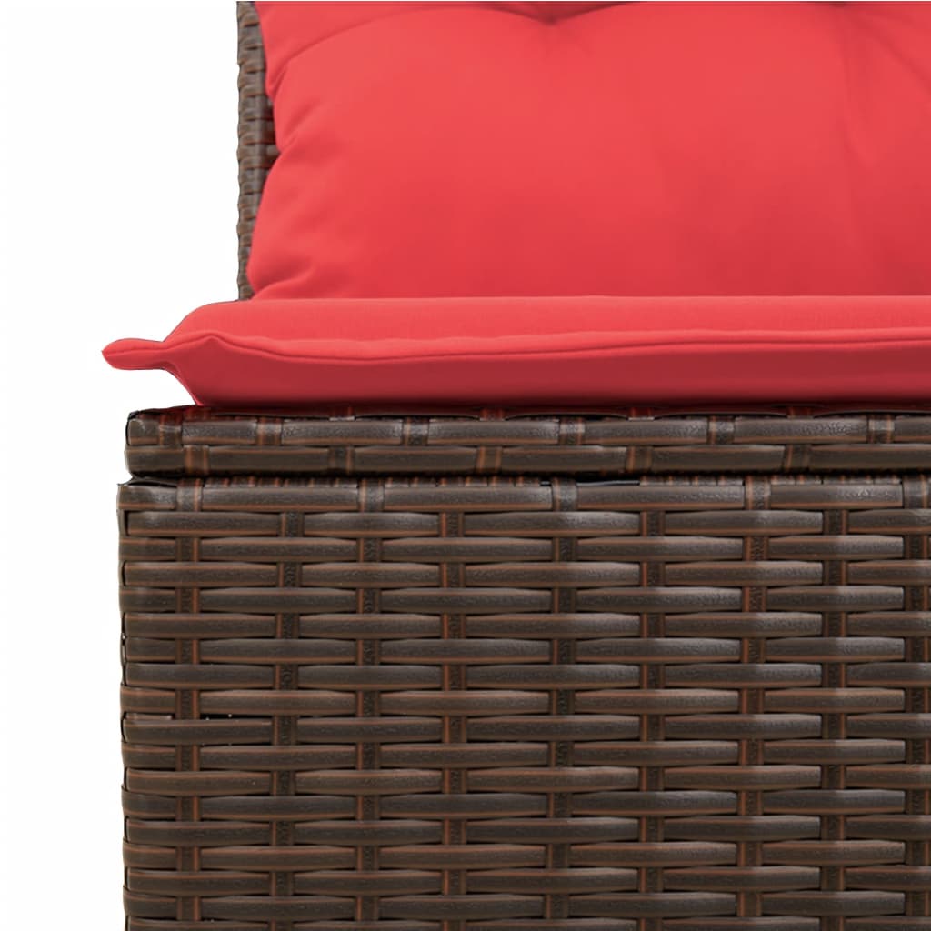 vidaXL 11-delige Loungeset met kussens poly rattan bruin