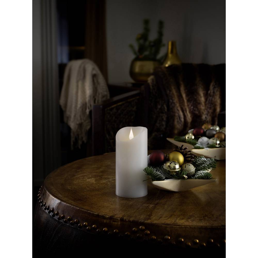 Konstsmide 1831-100 LED-kaars met echte was Wit Warmwit (Ø x h) 7.5 cm x 15.5 cm