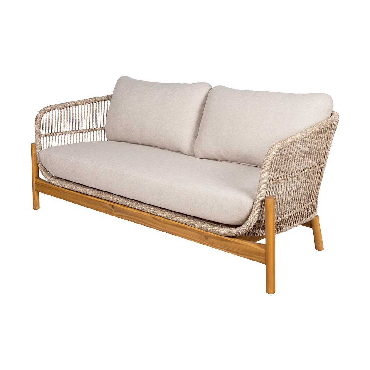 Artichok Teresa houten tuin loungebank beige  - met zitkussens