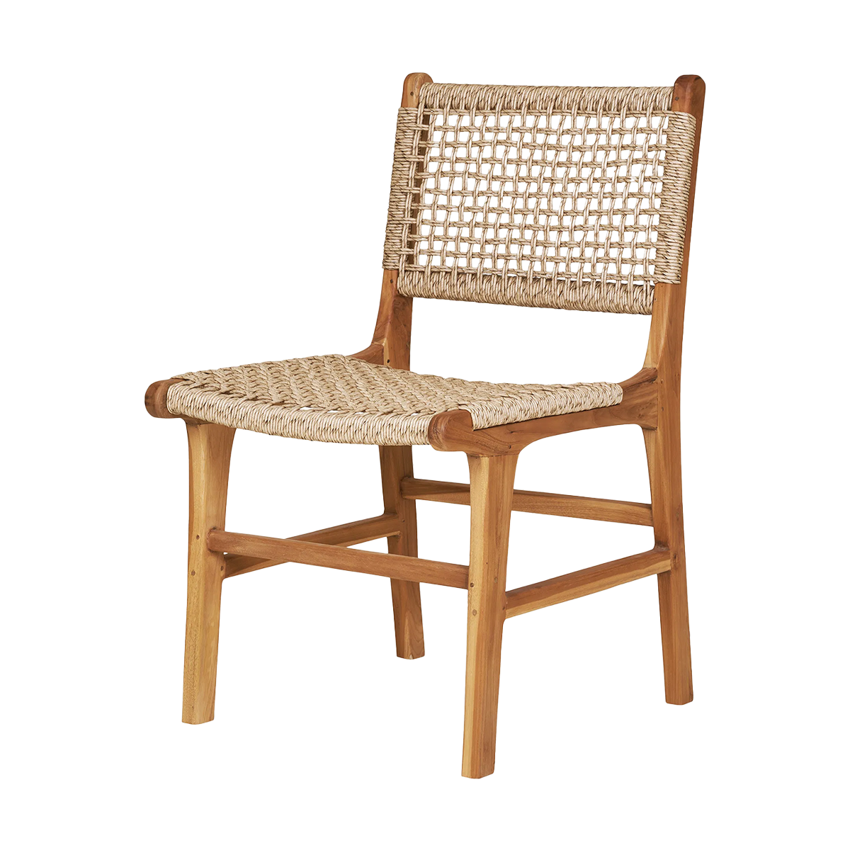Artichok Elodie houten tuinstoel met rotan zitting naturel