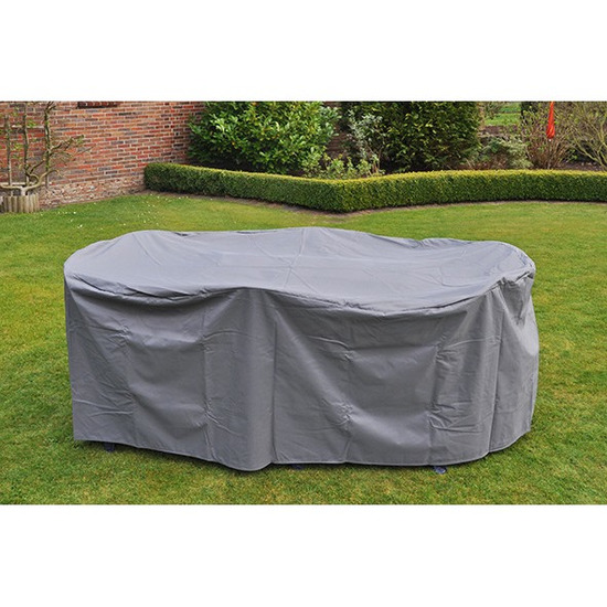 Merkloos 2x Tuinmeubelen afdekhoezen / beschermhoezen ovaal 230 x 135 x 7 -