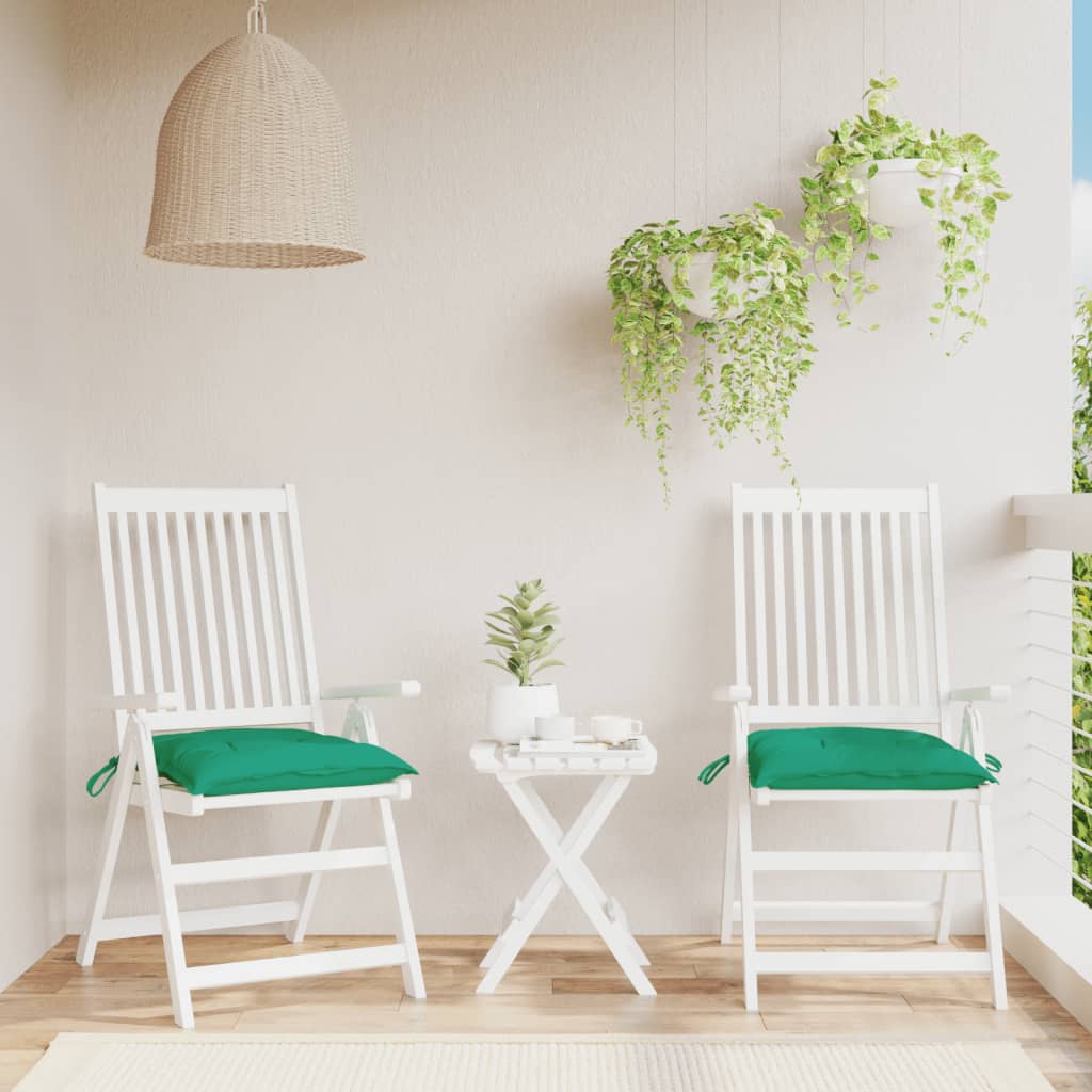 VidaXL Stoelkussens 2 st 40x40x7 cm oxford stof groen