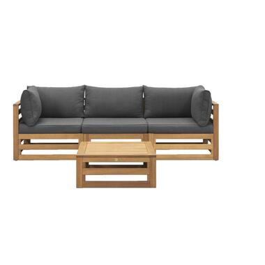 Leen Bakker Loungeset Clermont Brest - donkergrijze kussens - 4-delig - V2